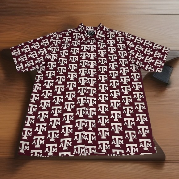 Texas A&M Sax Button Up Collared Casual Shirt Men's Size Large 100% Cotton Nice - Picture 1 of 9